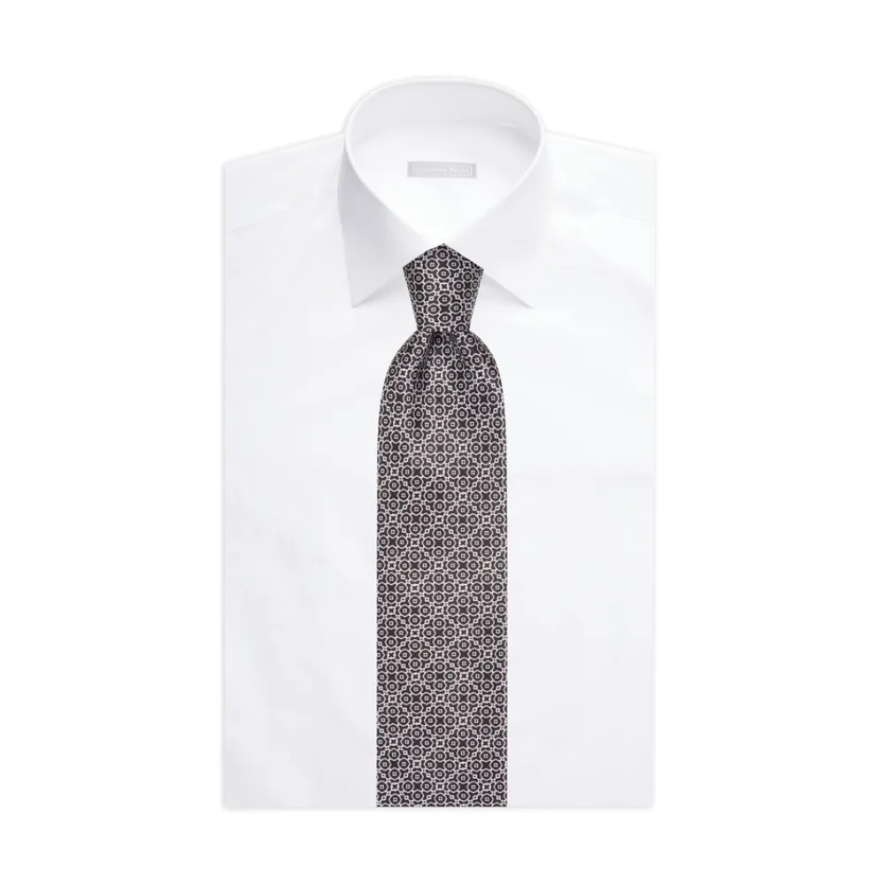 New Luxury Hand Printed Silk Tie Ties