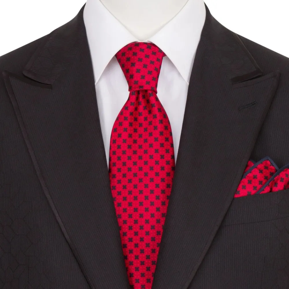 Online Luxury Hand Printed Silk Tie Set Ties