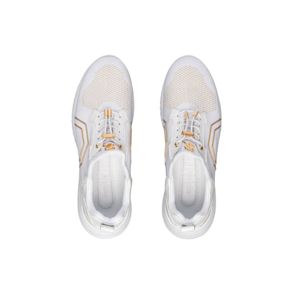 Hot Matted Crocodile And Calfskin Leather Sneakers Sneakers