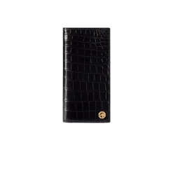 Best Matted Crocodile And Calfskin Leather Bifold Wallet Small Leather Goods
