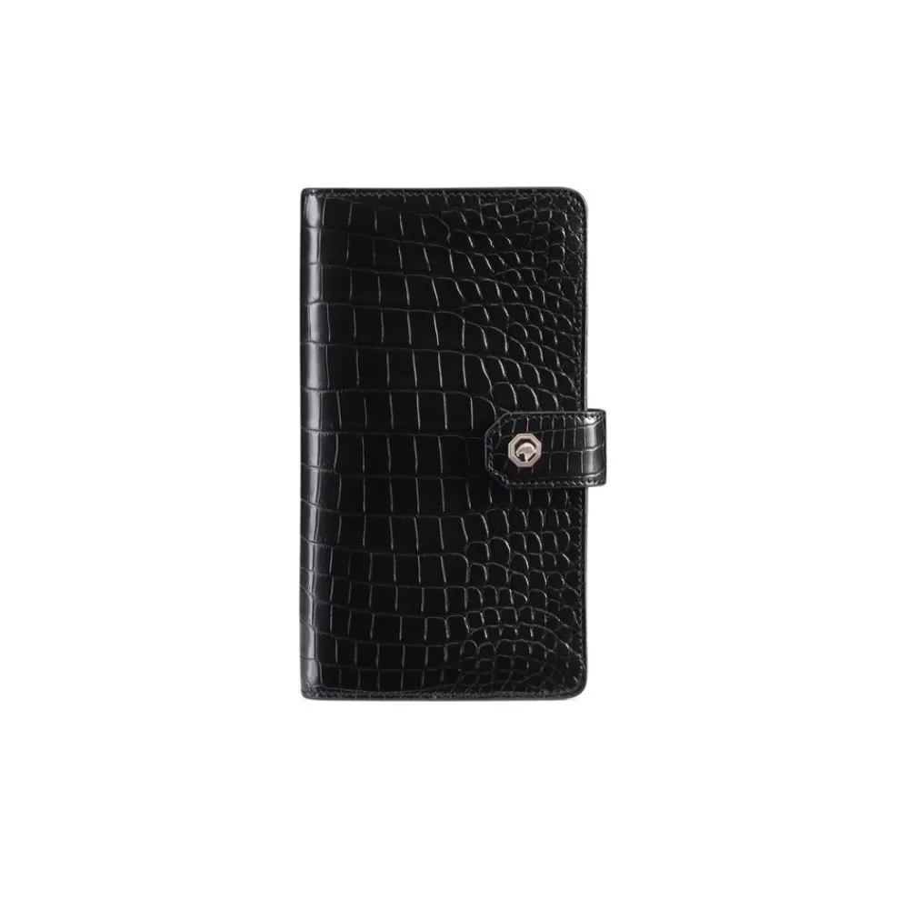 Best Sale Matted Crocodile And Calfskin Leather Wallet Small Leather Goods