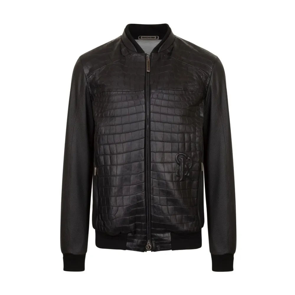 Shop Matted Crocodile And Deer Leather Blouson Mens Last Sizes
