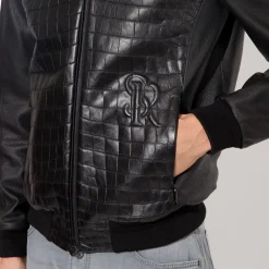 Shop Matted Crocodile And Deer Leather Blouson Mens Last Sizes
