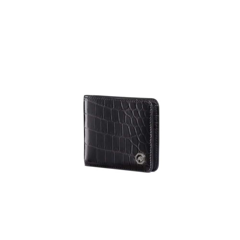 Fashion Matted Crocodile Bifold Wallet Small Leather Goods