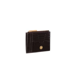 Outlet Matted Crocodile Card Holder Small Leather Goods