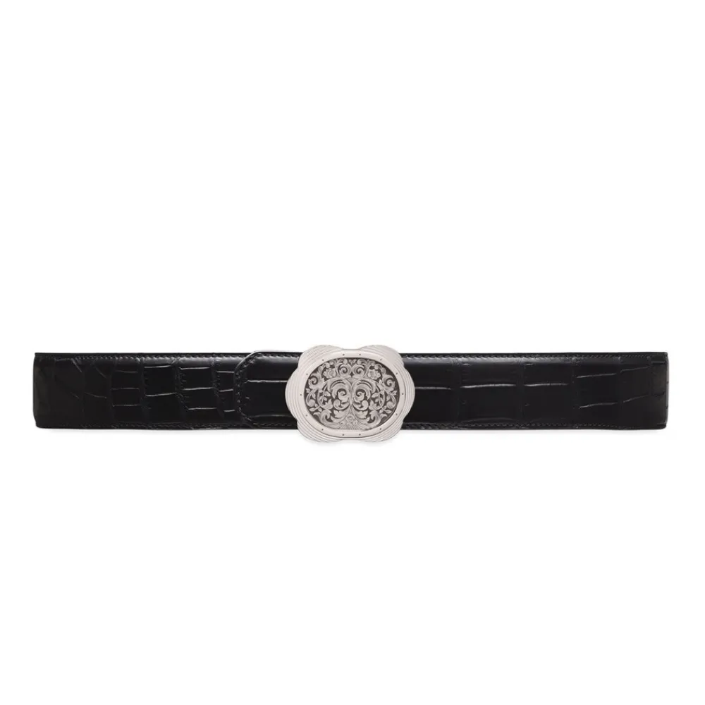 Clearance Matted Crocodile Leather Belt Belts