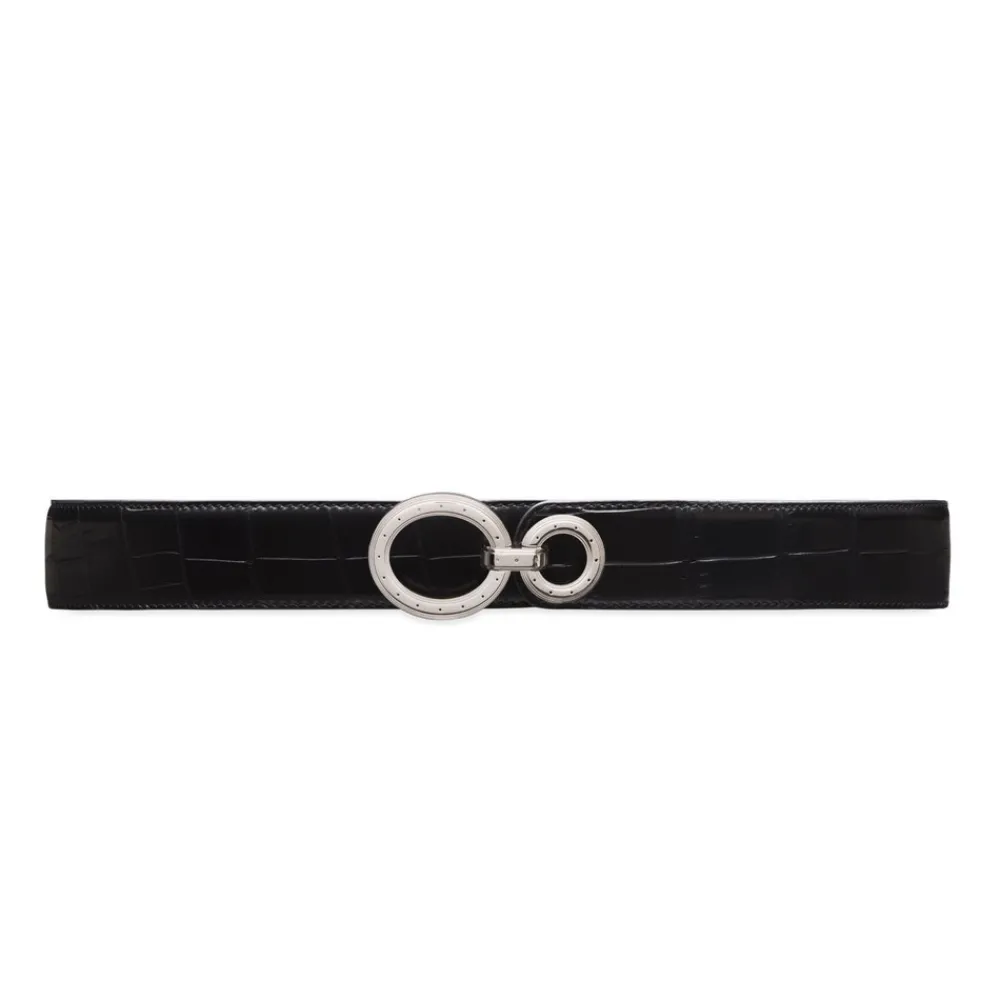 Flash Sale Matted Crocodile Leather Belt Belts