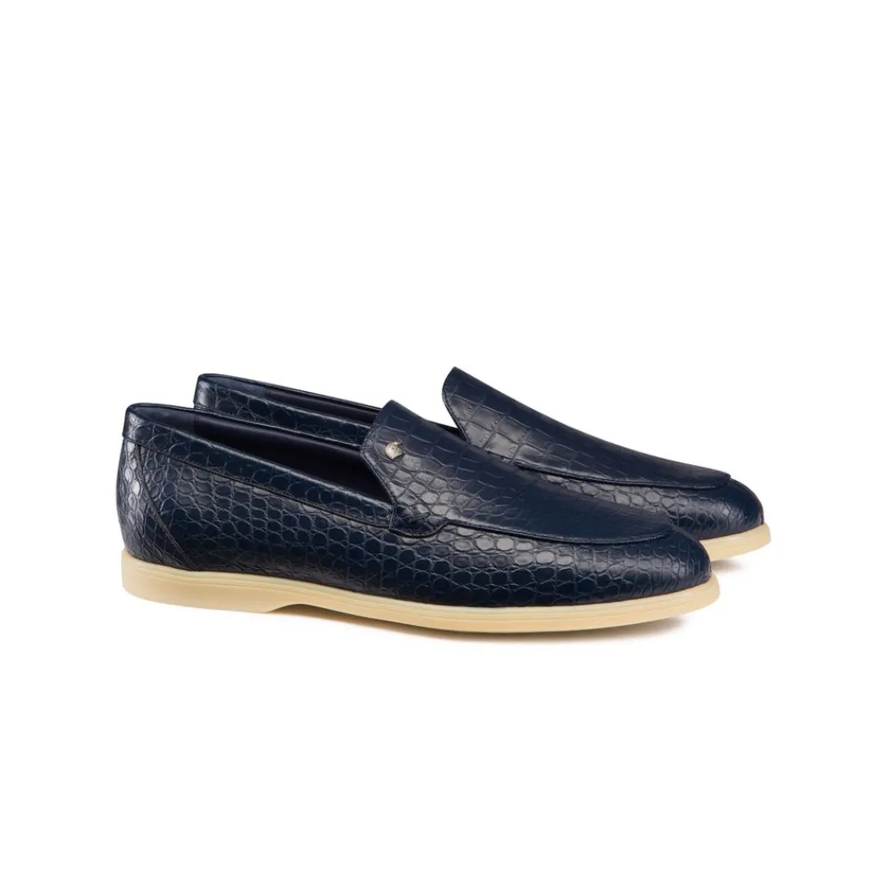 Cheap Matted Crocodile Leather Loafers Loafers