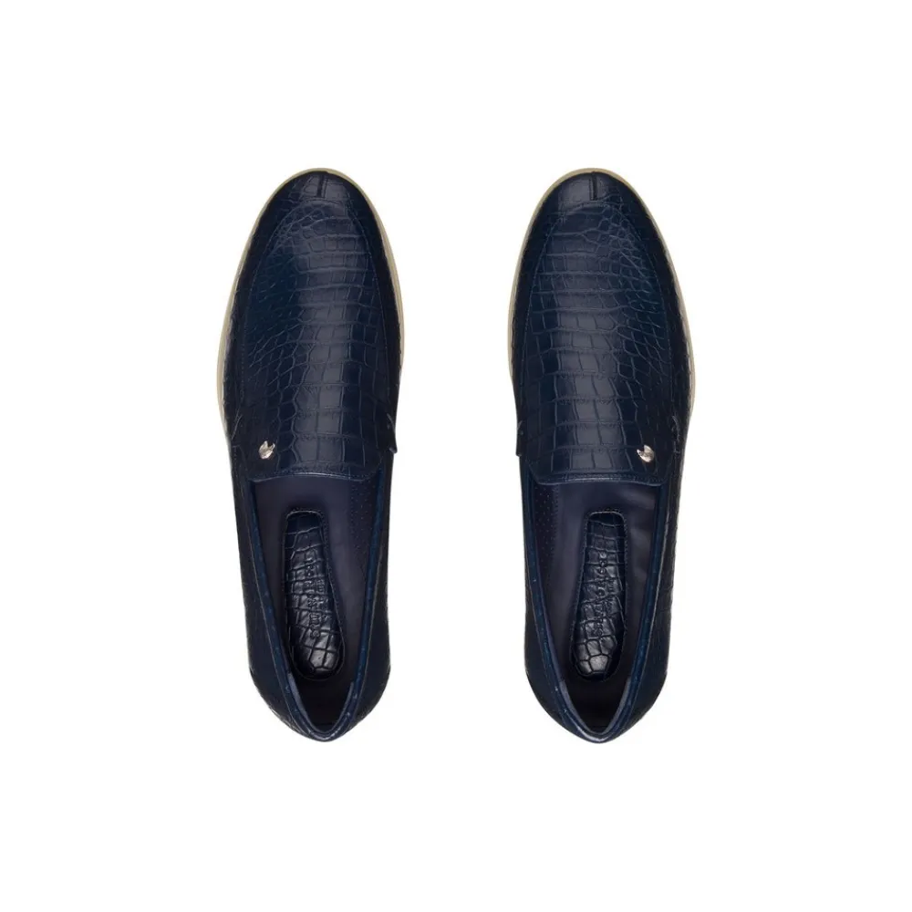 Cheap Matted Crocodile Leather Loafers Loafers