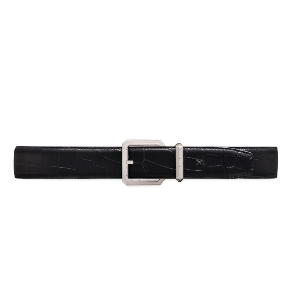 Discount Matted Crocodile Leather Belt Belts
