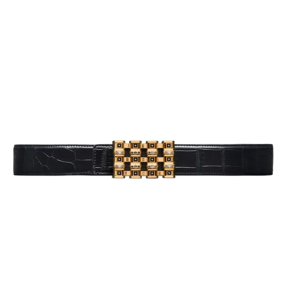 Discount Matted Crocodile Leather Belt Belts