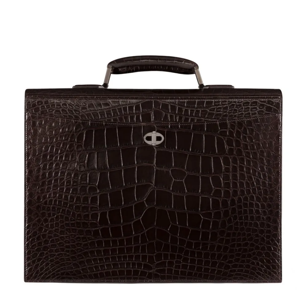 Sale Matted Crocodile Leather Briefcase Bags