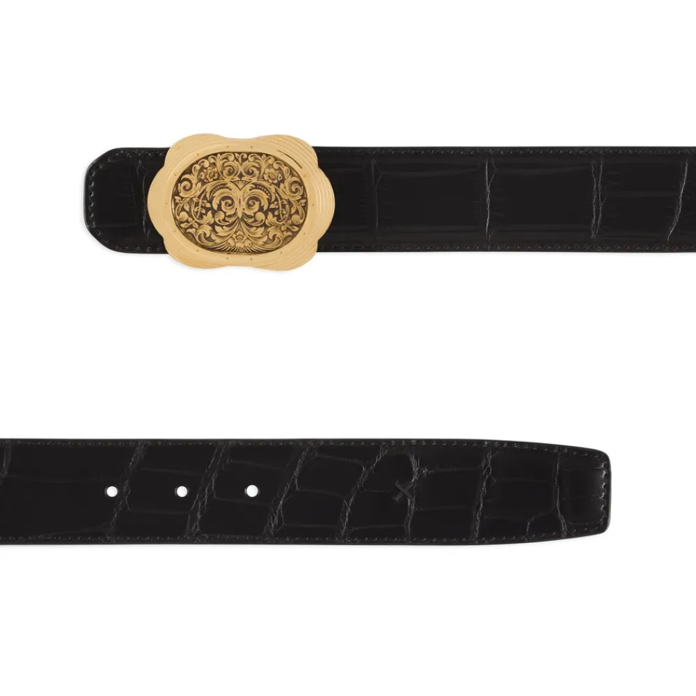 Shop Matted Crocodile Leather Belt Belts