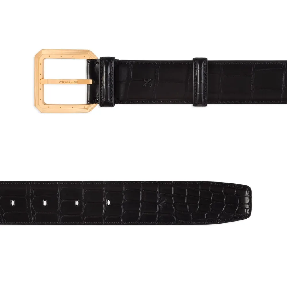 Cheap Matted Crocodile Leather Belt Belts