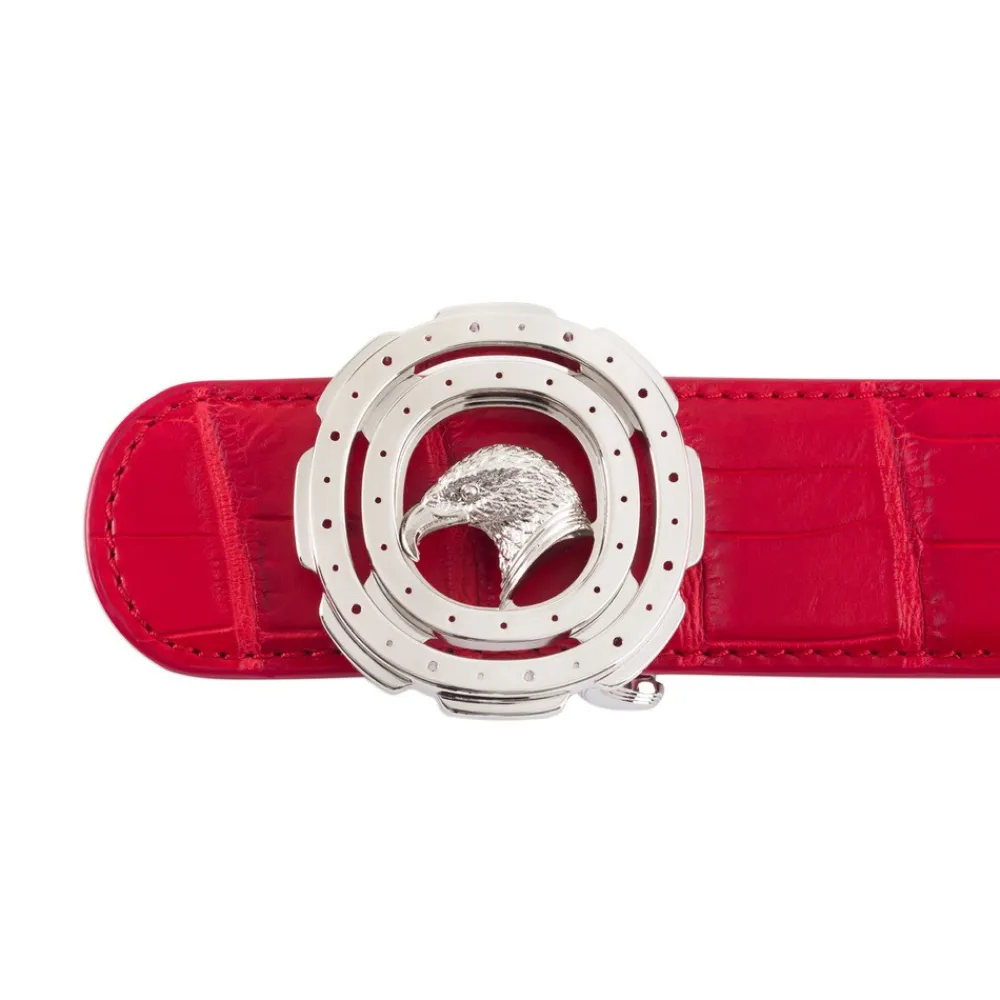 Cheap Matted Crocodile Leather Belt Belts