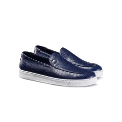 Discount Matted Crocodile Leather Loafers Loafers
