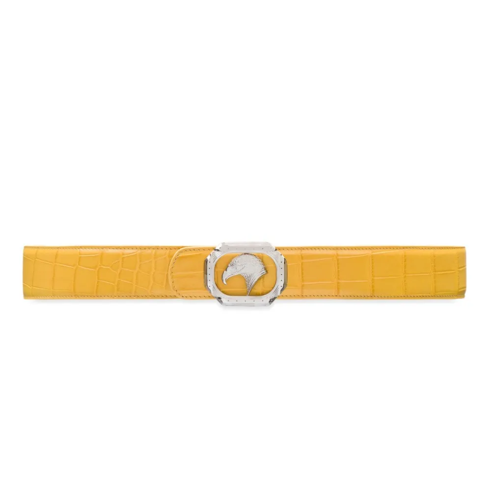 Online Matted Crocodile Leather Belt Belts