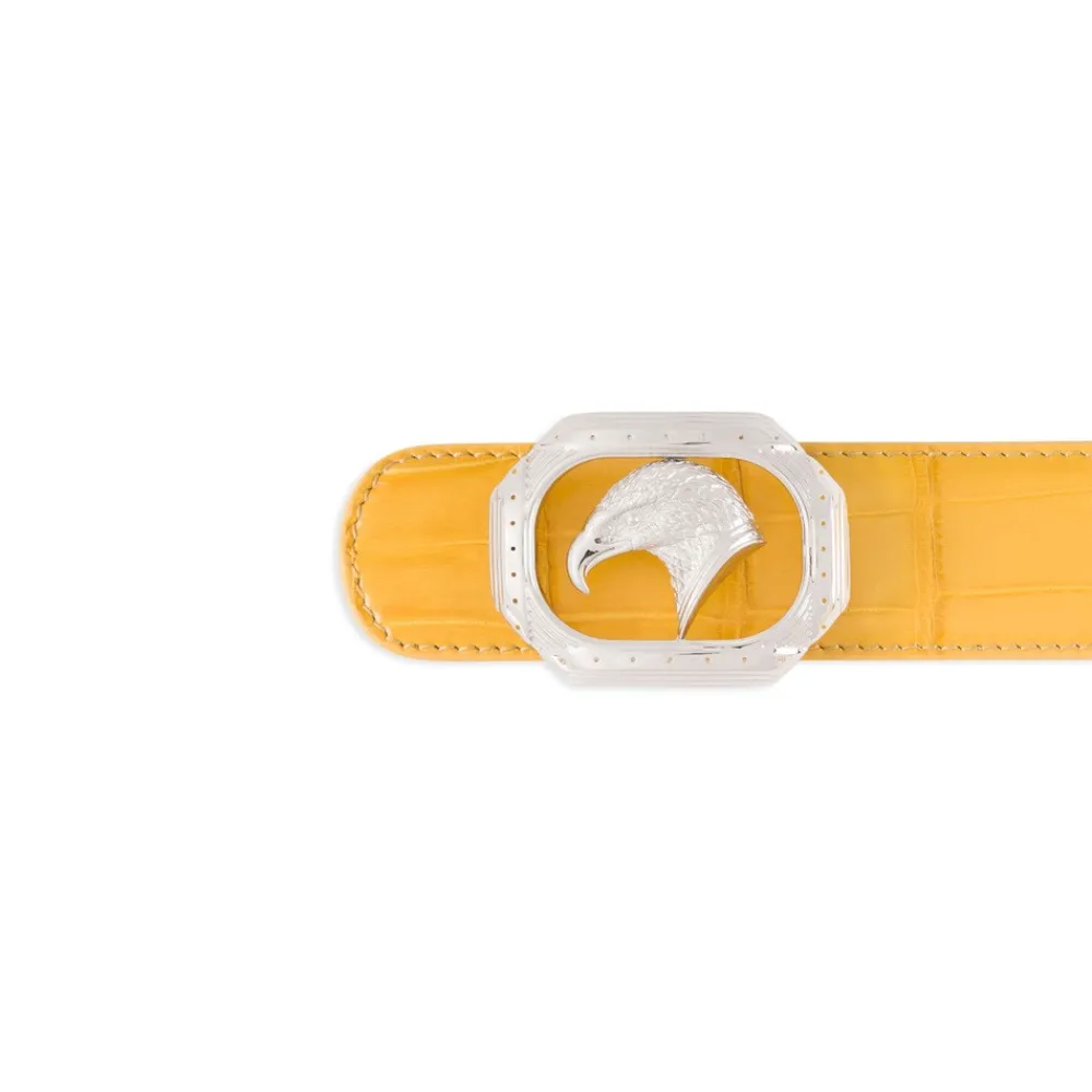 Online Matted Crocodile Leather Belt Belts