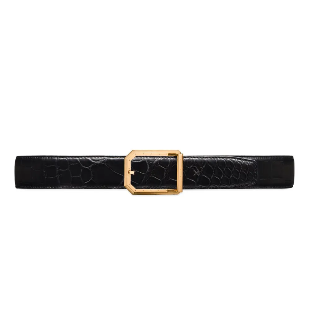 Shop Matted Crocodile Leather Belt Belts