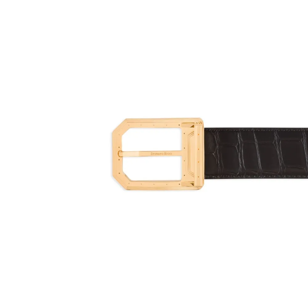Shop Matted Crocodile Leather Belt Belts