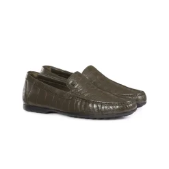 Fashion Matted Crocodile Loafers Loafers