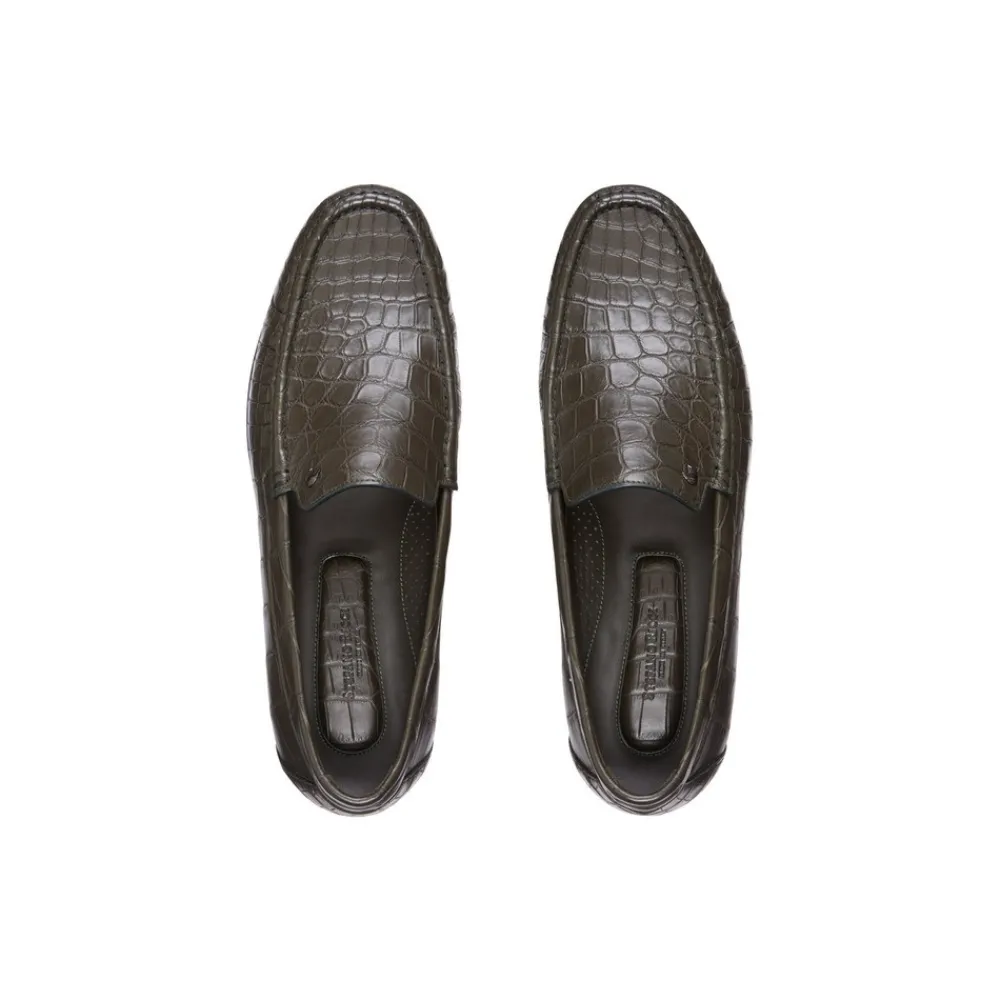 Fashion Matted Crocodile Loafers Loafers