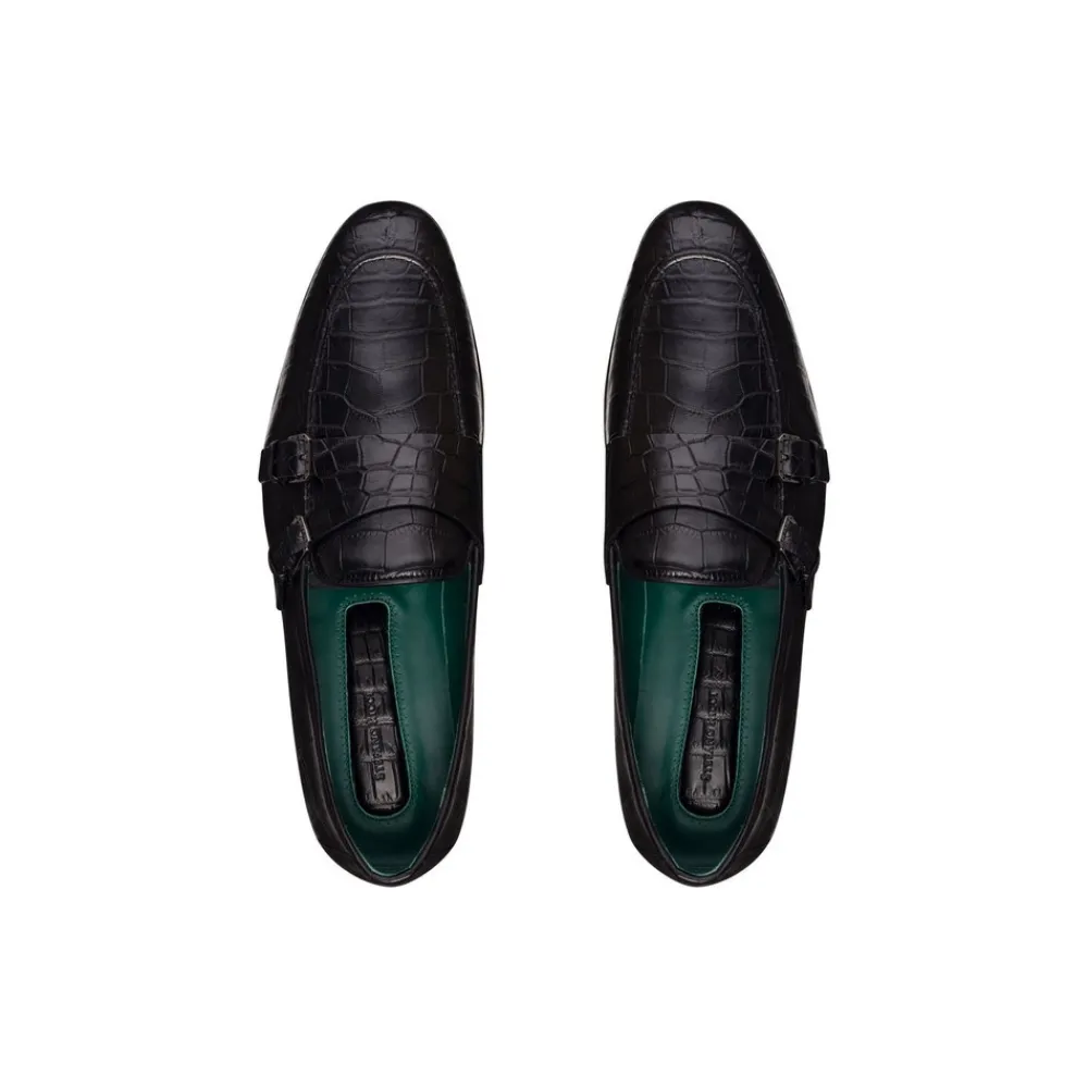 Best Matted Crocodile Monk Strap Loafers Loafers