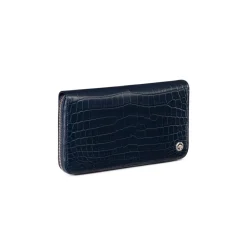 Best Matted Crocodile Zip Around Wallet Small Leather Goods