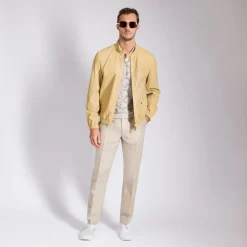 Fashion Nubuck Calfskin Leather Blouson Mens Outerwear