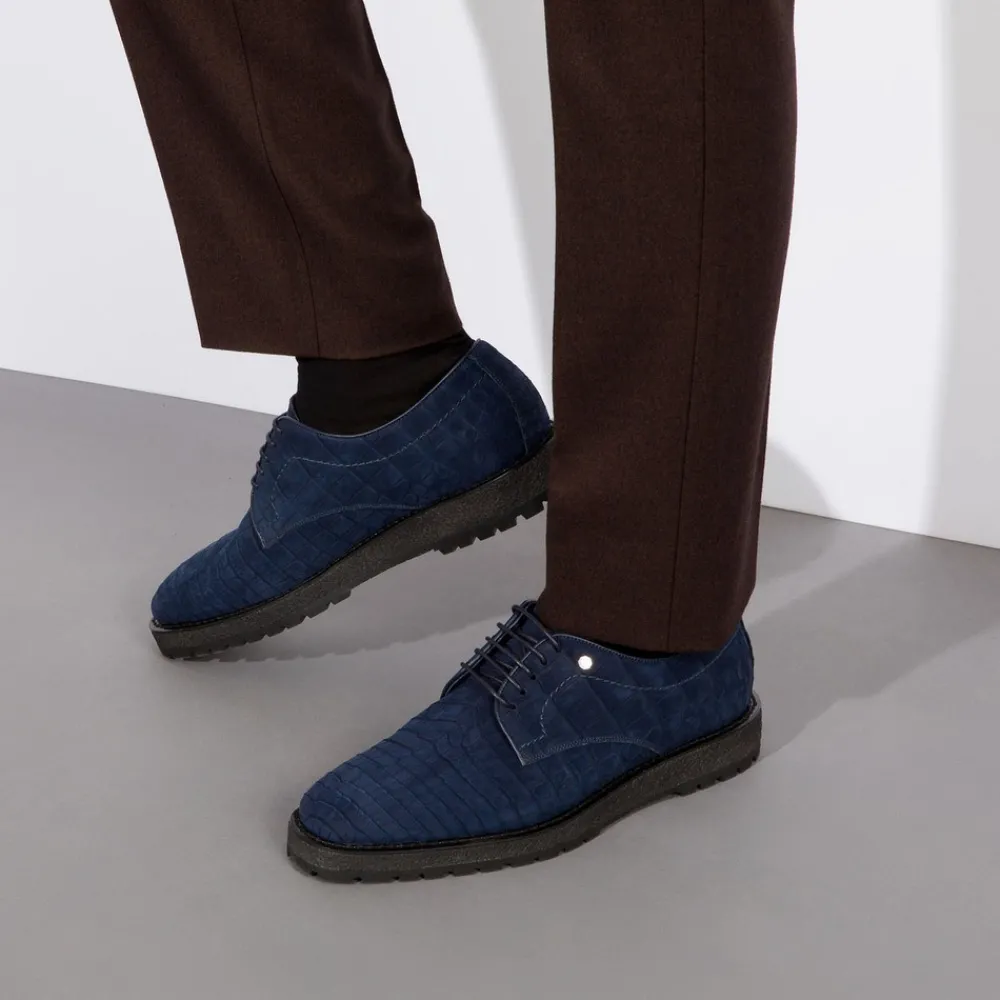Cheap Nubuck Crocodile Derby Shoes Oxford & Derbies