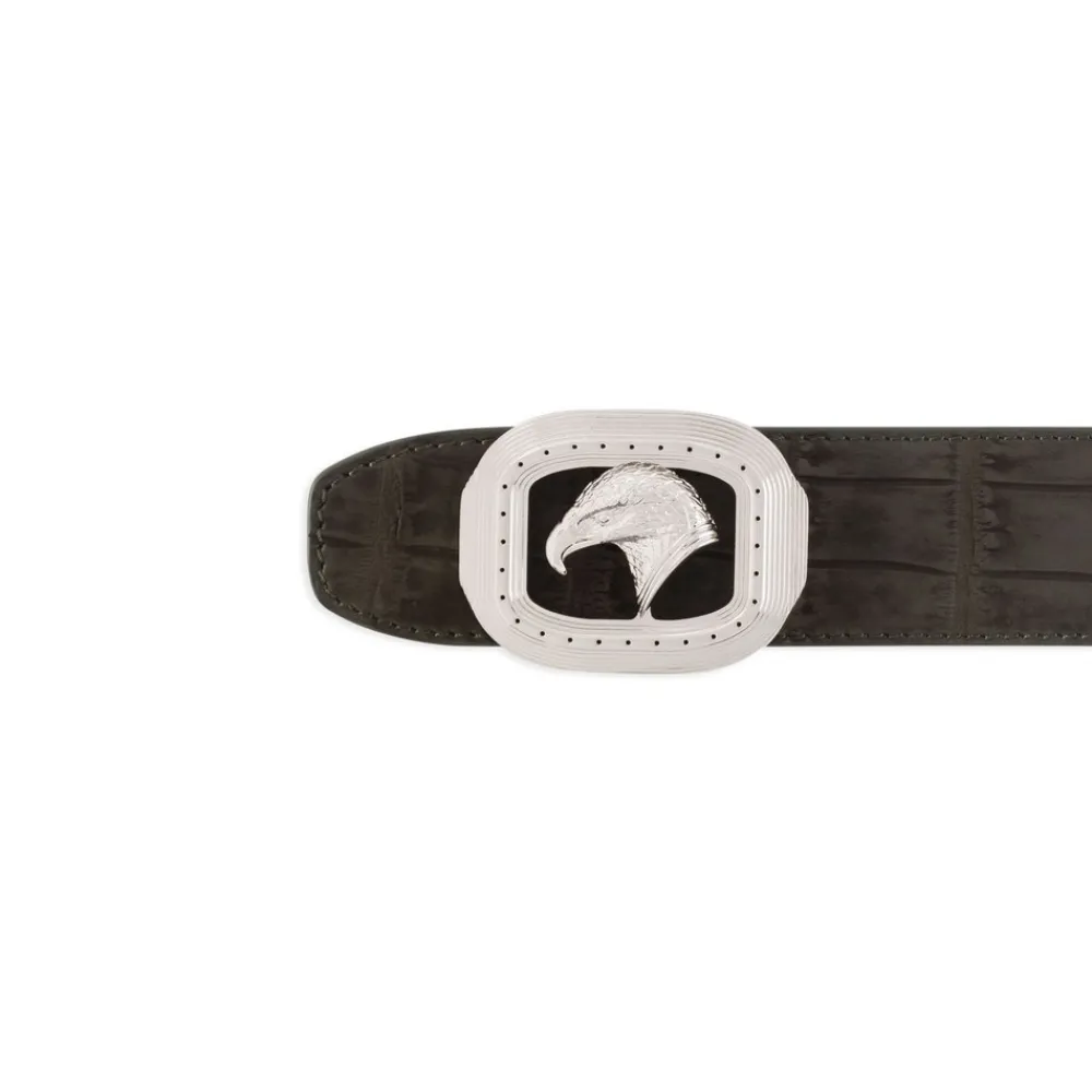Discount Nubuck Crocodile Leather Belt Belts