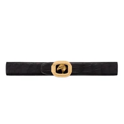 Outlet Nubuck Crocodile Leather Belt Belts