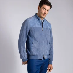 Best Nubuck Crocodile Leather And Suede Blouson Mens Outerwear