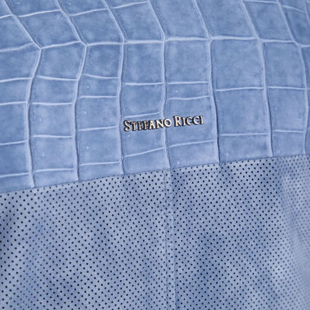 Best Nubuck Crocodile Leather And Suede Blouson Mens Outerwear