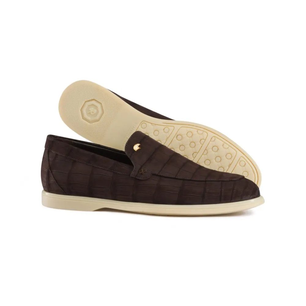 New Nubuck Crocodile Leather Loafers Loafers
