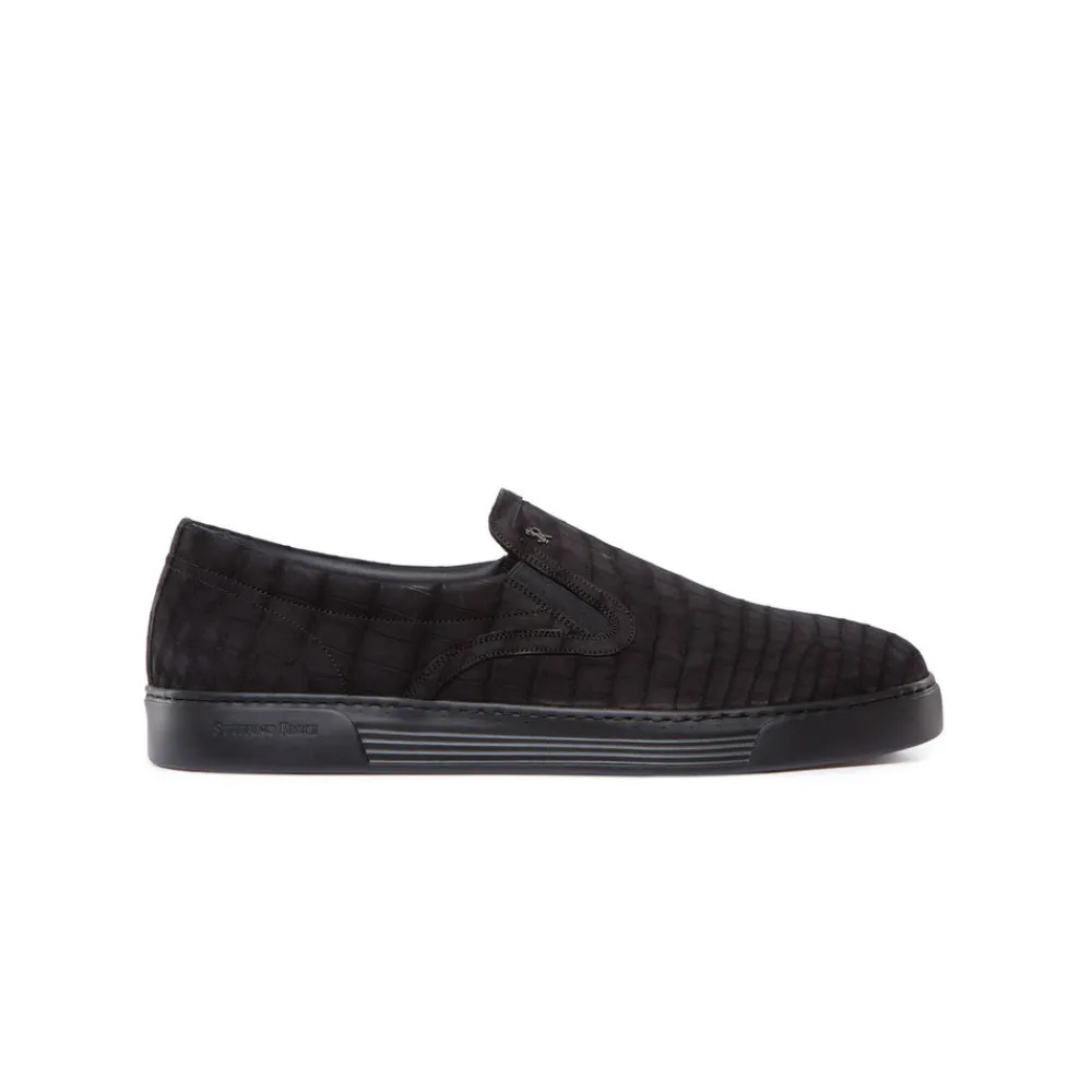 Discount Nubuck Crocodile Slip On Shoes Sneakers