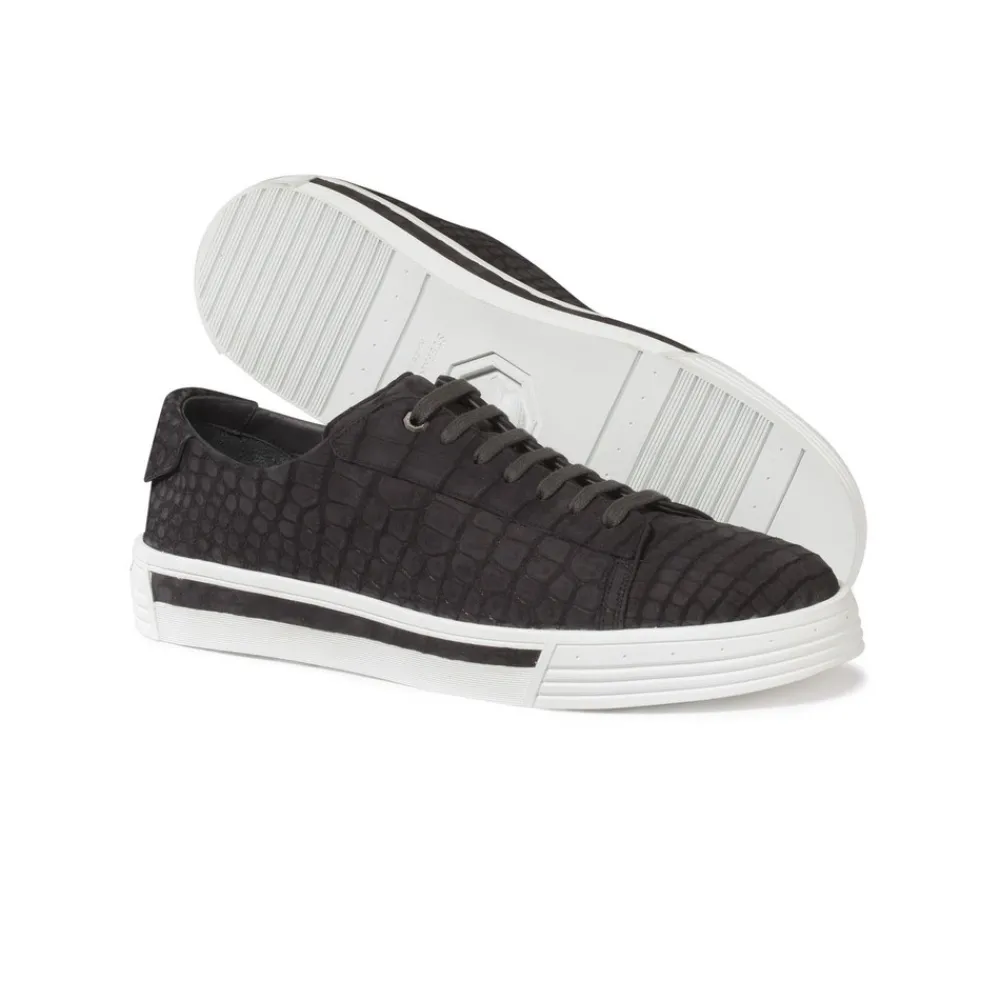 Discount Nubuck Crocodile Sneakers Sneakers