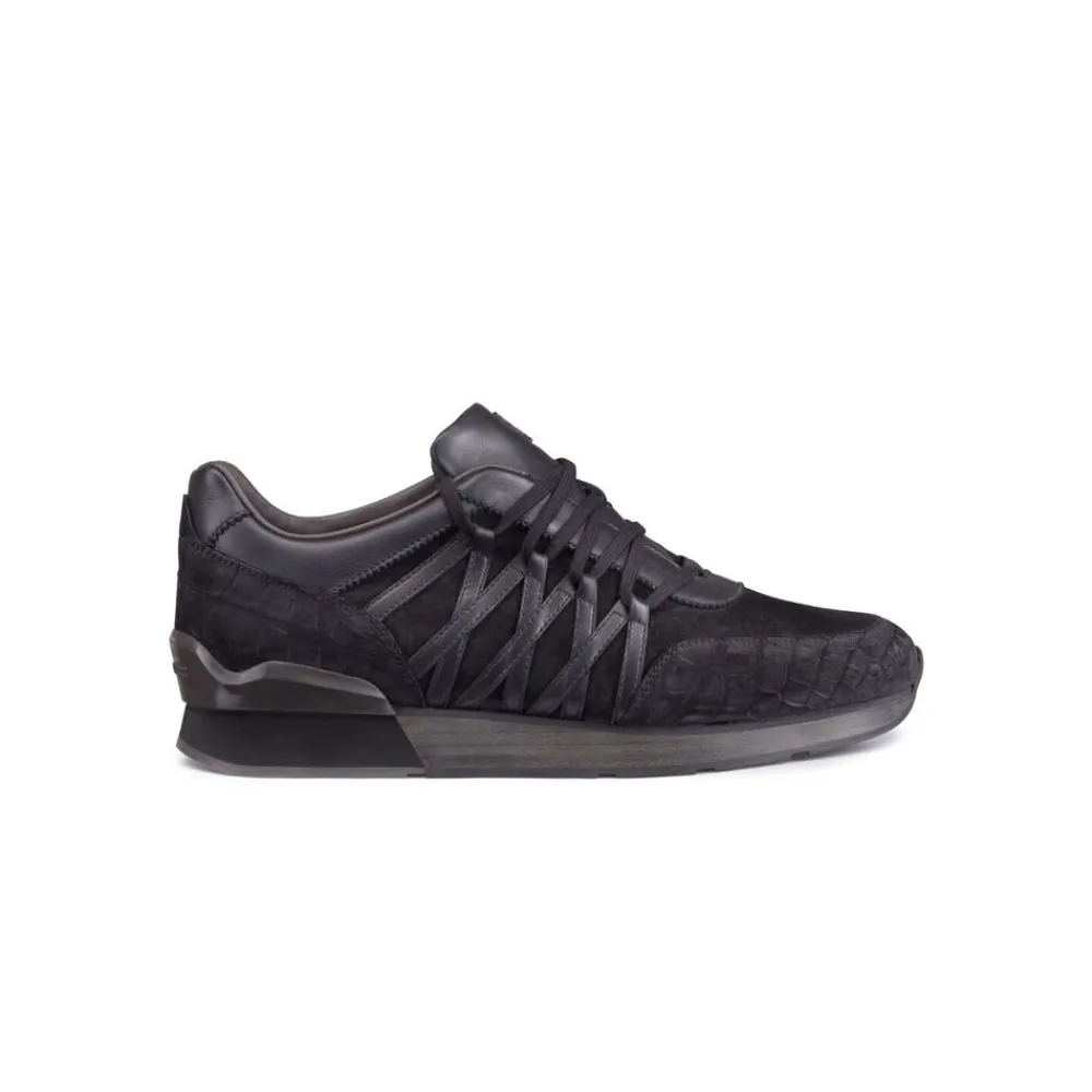 Shop Nubuck Crocodile Trainers Sneakers
