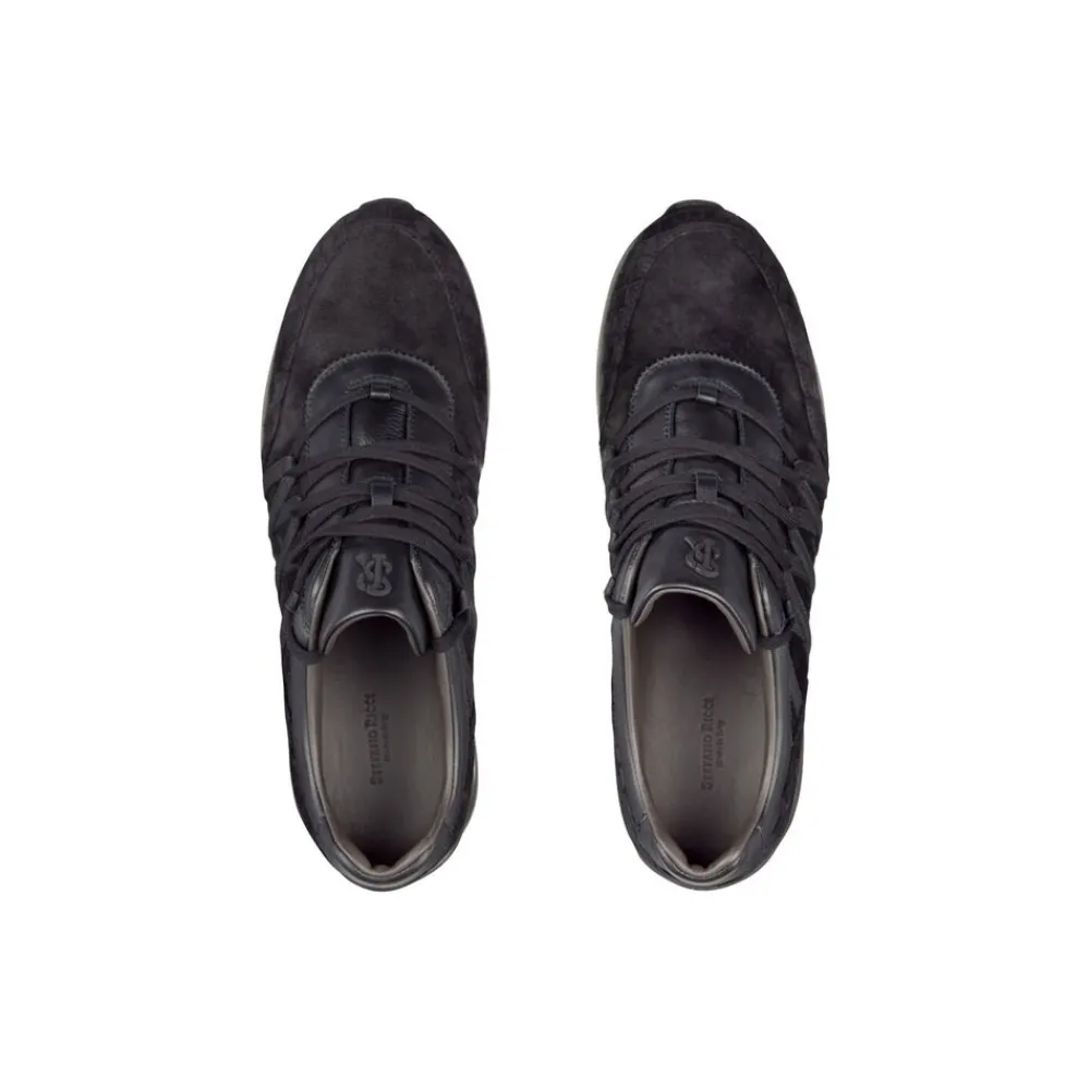 Shop Nubuck Crocodile Trainers Sneakers