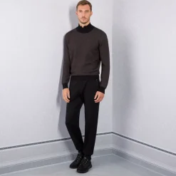 New Open Collar Mockneck Sweater Mens Knitwear