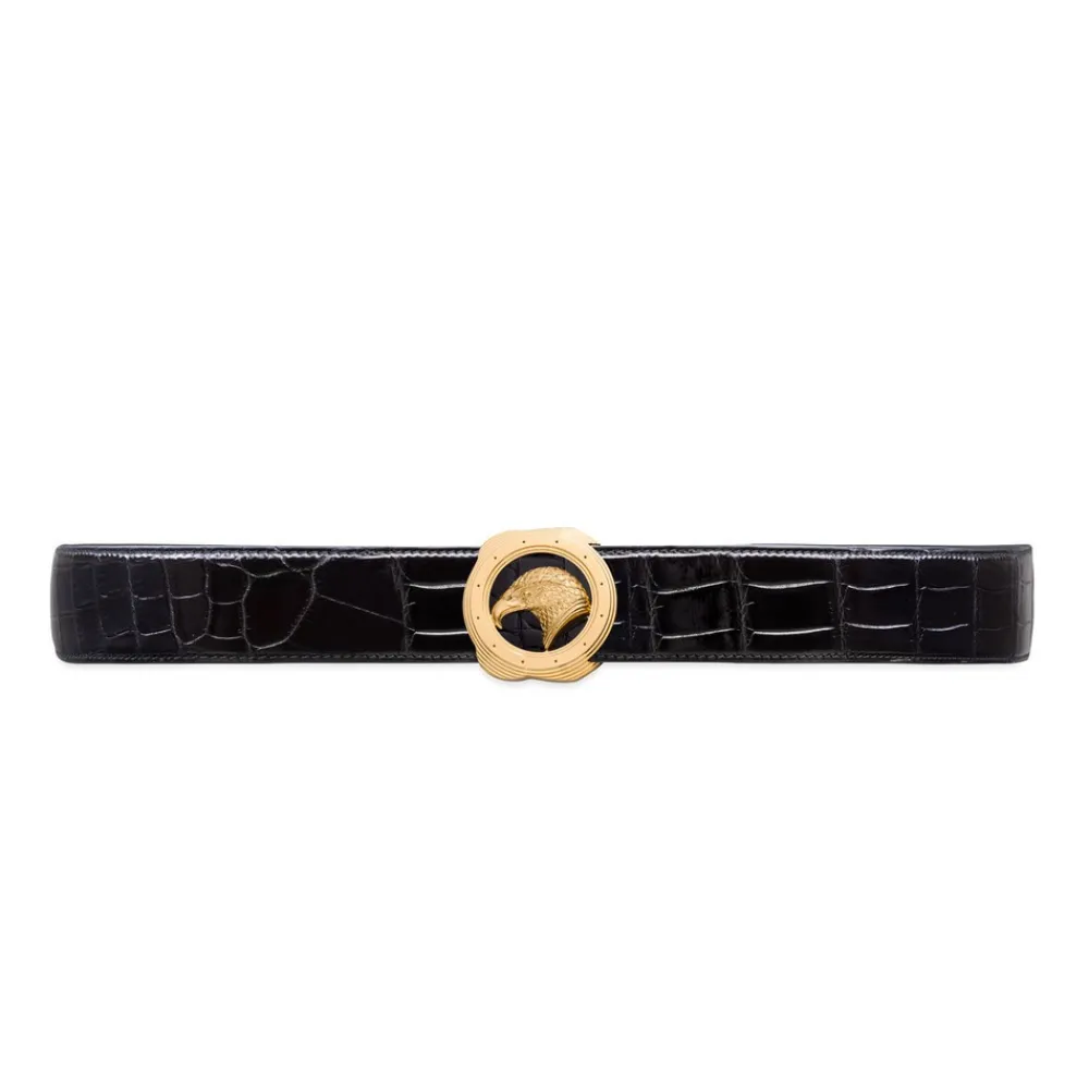 Cheap Polished Crocodile Leather Belt Belts
