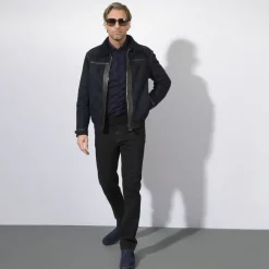 Best Sale Shearling And Leather Blouson Mens Outerwear