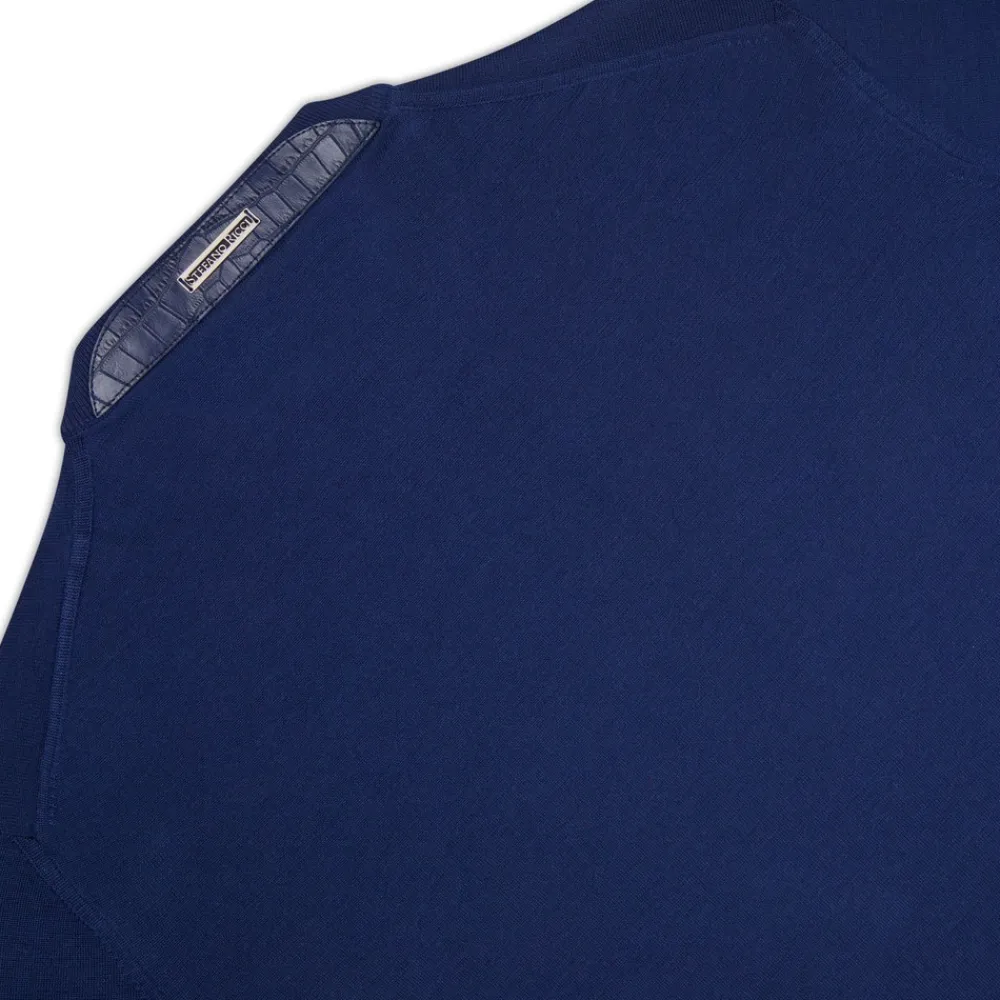 Online Silk And Crocodile Crewneck Sweater Mens Knitwear