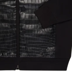 Sale Silk, Cotton And Crocodile Leather Blouson Mens Knitwear