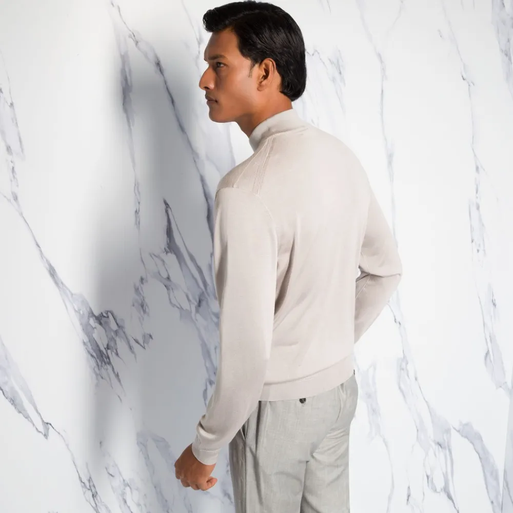 Flash Sale Silk Mockneck Sweater Mens Knitwear
