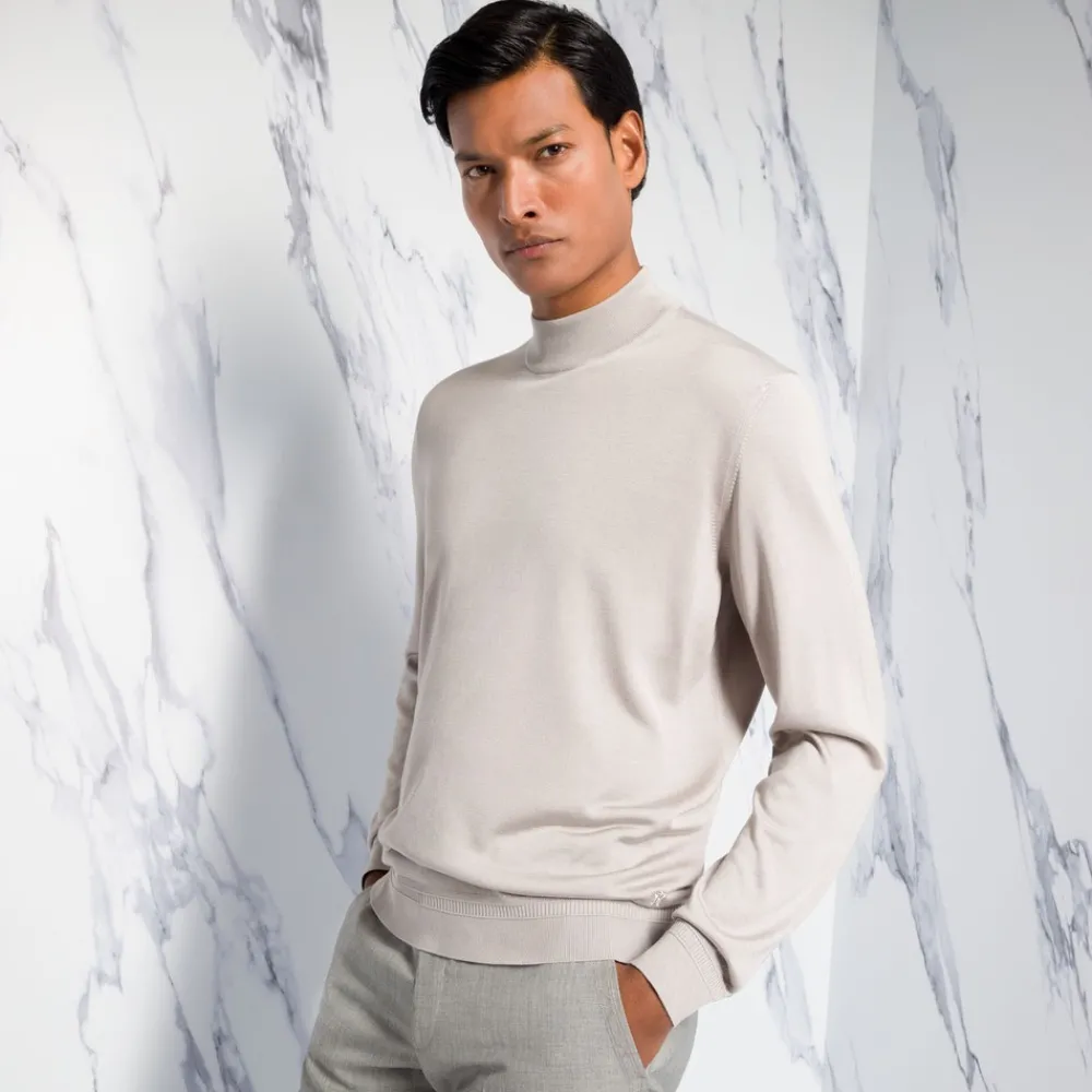 Flash Sale Silk Mockneck Sweater Mens Knitwear