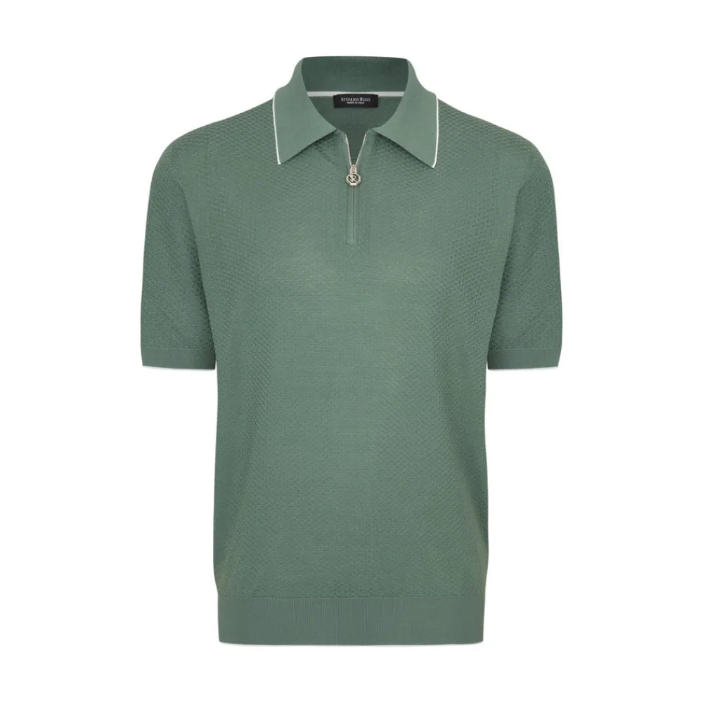 Discount Silk Zip Polo Shirt Mens Knitwear