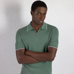Discount Silk Zip Polo Shirt Mens Knitwear