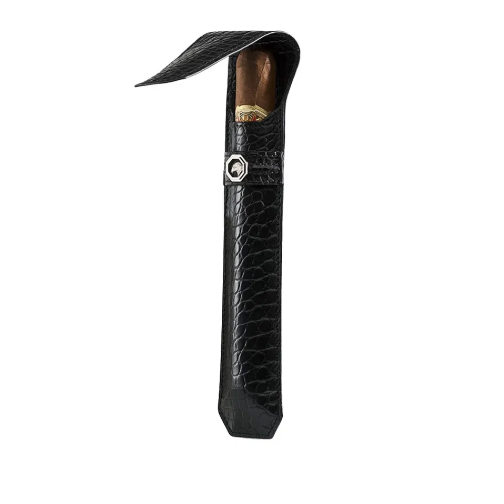 New Single Alligator Leather Cigar Holder Cigar Accessories
