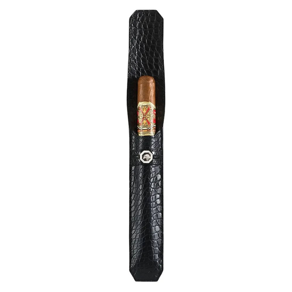 New Single Alligator Leather Cigar Holder Cigar Accessories
